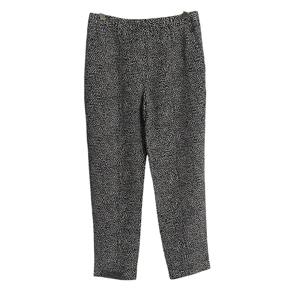 Theory Silk Animal Print Cuffed Ankle Crop Pants Women’s Size 4 Quiet Luxury